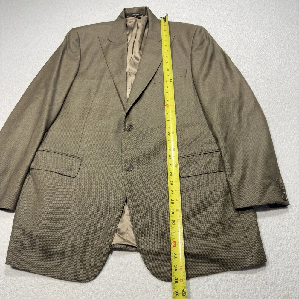 Samuelsohn Men's Blazer 100% Wool Austin Brown Sport Coat Jacket 44 Tall